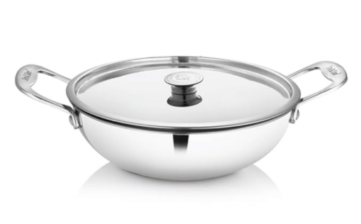 Shri & Sam Stainless Steel Platinum Plain Heavy Weight Kadhai